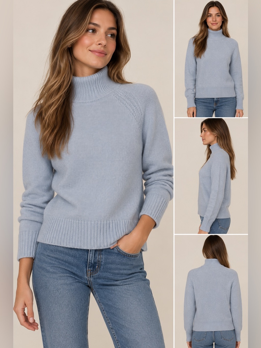 On 34th Light Blue Turtleneck Sweater – Size XS NWT